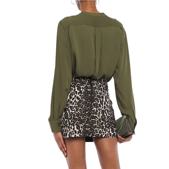 Alice + Olivia Leopard Print Mini Skirt in Brown and Cream - Picture 3 of 12